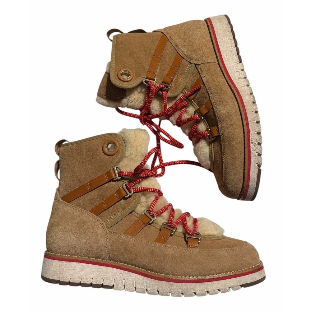 Cole Haan Women's Zerogrand Luxe Hiker Cold Weather Winter Boot Sherpa Suede 8.5